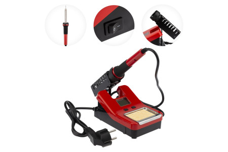 Паяльная станция (паяльник), модель R8906, с цифровым управлением, 48Вт, 230В, 160-480°C, ЖК дисплей REXANT