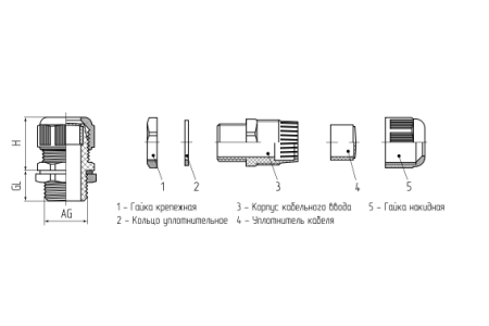 Кабельный ввод пластиковый M-L 12 (3-6.5 мм) (Fortisflex)