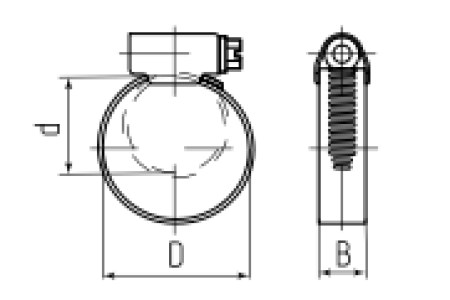 Хомут червячный  PL-9 (20-32) / W4 (Fortisflex)