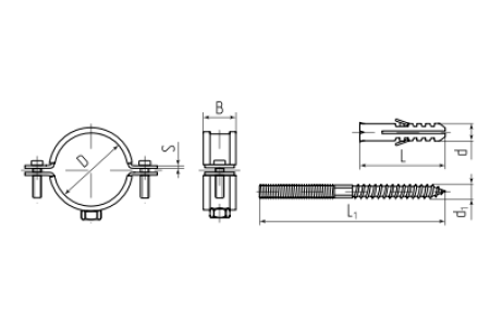 Хомут трубный ТХК комплект 6" М10 (Fortisflex)