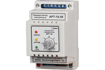 Терморегулятор АРТ-18 (переключающийся контакт) с датчиком KTY-81-110, 1-3 кВт, 5-16А, DIN